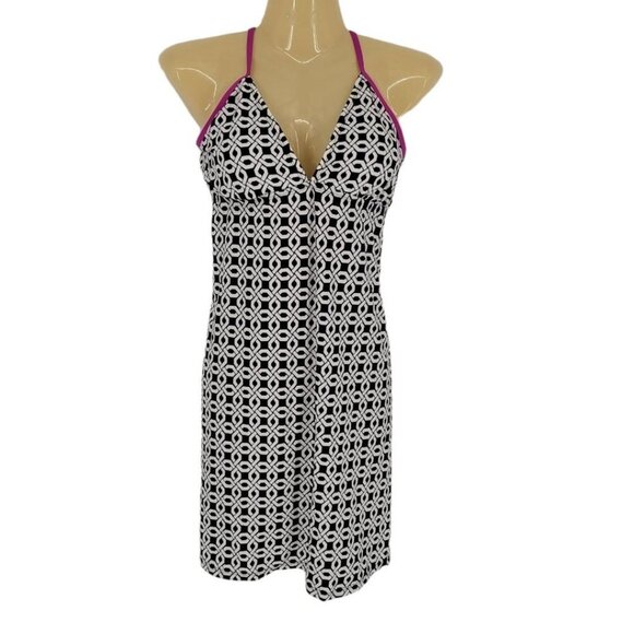 Raj NEXT womens Medium black white geometric padded adjustable swim dress - Picture 1 of 11